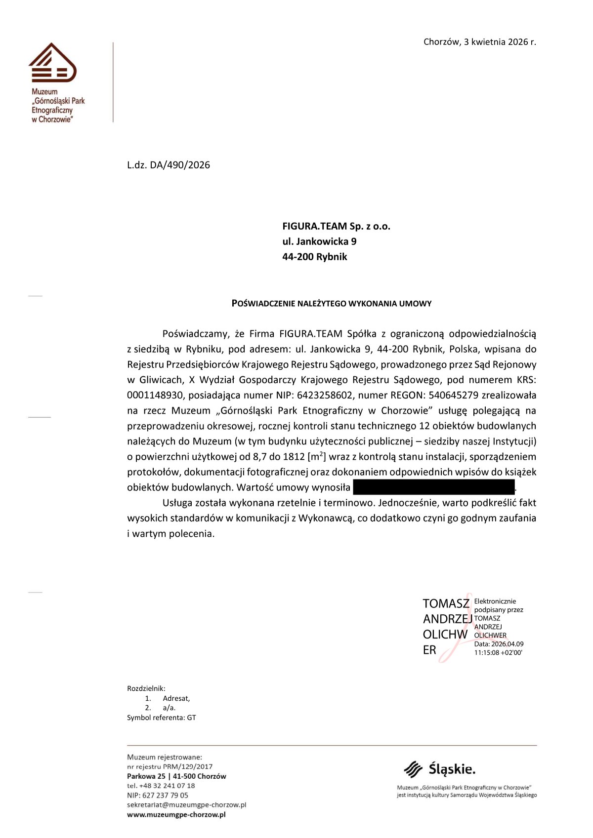 Pismo referencyjne: Park Etnograficzny, 2026