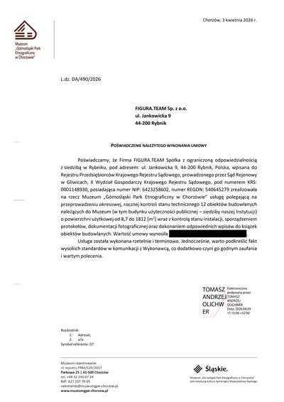 Pismo referencyjne: Park Etnograficzny